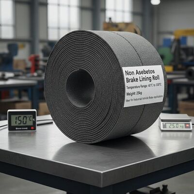 Rollo de forro de freno sin amianto Rango de temperatura de 40 °C a 300 °C Peso de 25 kg Ideal para aplicaciones de frenos de vehículos industriales