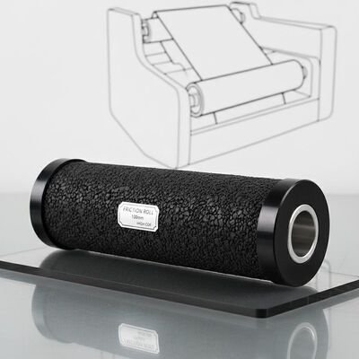 rodillo de fricción negro de 100 mm de ancho con alto coeficiente de fricción, diseñado para las industrias de conversión e impresión de papel