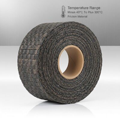 Rango de temperatura de menos 40 a más 300 grados, forro de freno tejido de 100 mm de ancho, material de fricción para sistemas de frenado de alta resistencia